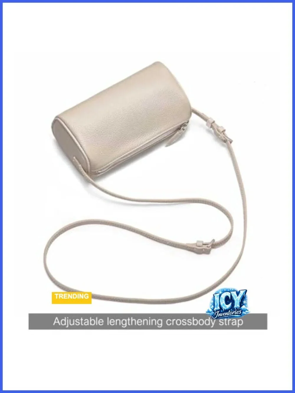 Genuine Leather Small Crossbody Bag for Women - Barrel Shape Top Handle